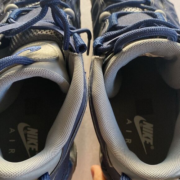 NIKE AIR More Uptempo Men’s Gray/ Navy Leather Upper Shoes 921948-003 Size 8.5US - Picture 5 of 8